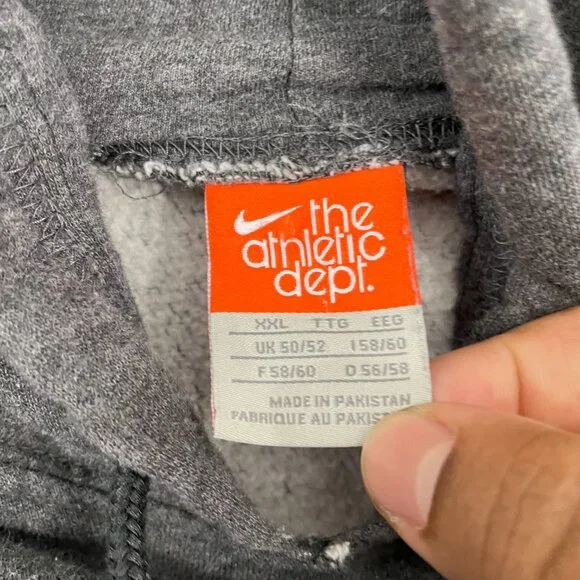 VTG Nike Athletic Dept. Hoodie Men XXL Gray Y2K Pullover - Picture 6 of 11